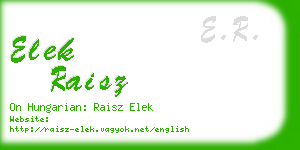 elek raisz business card